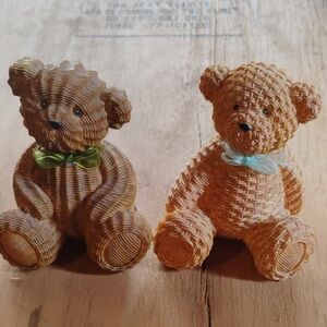 Woven Texture Teddy Bear Figurines